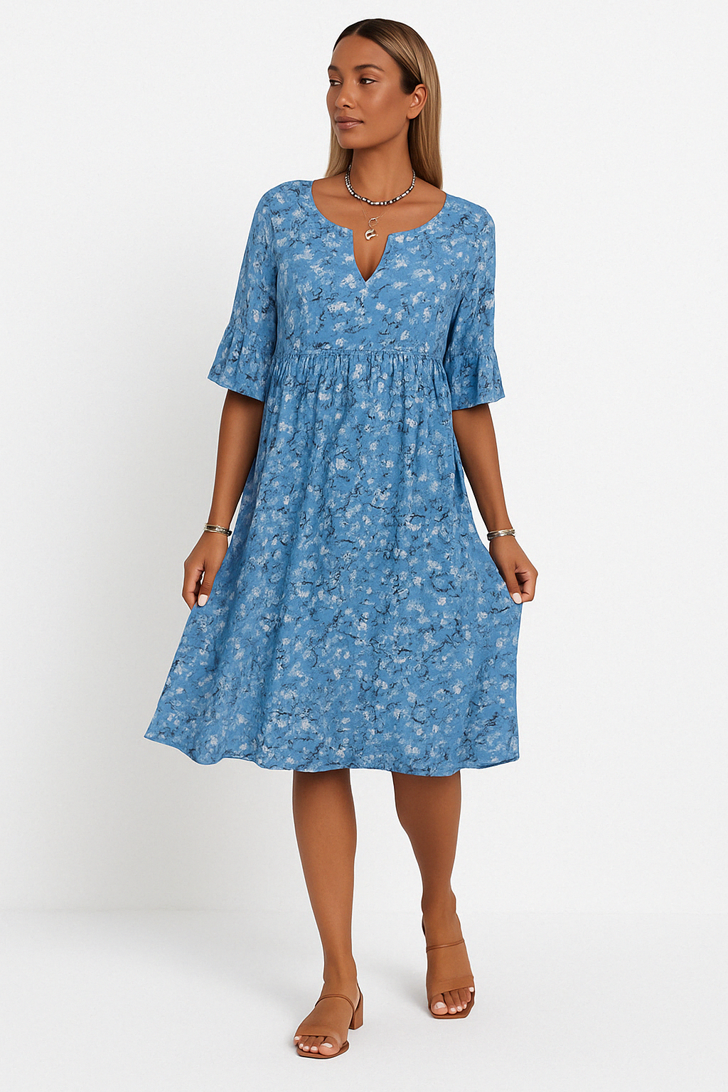 Elegante Bloemenjurk – Vrouwelijke Zomerjurk met Bloemenprint voor Elke Gelegenheid