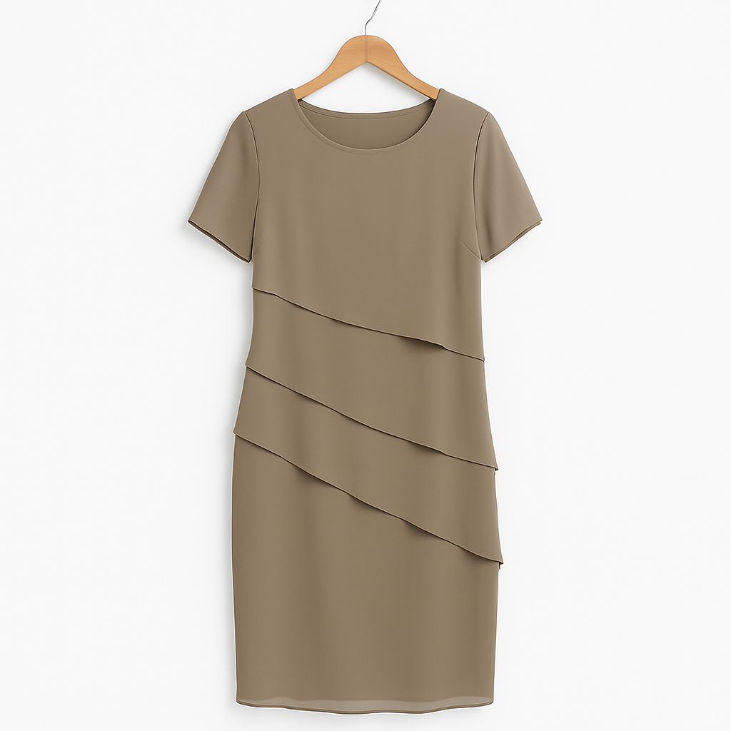 Gelaagde Chiffonjurk – Elegante Damesjurk met Luchtige Pasvorm
