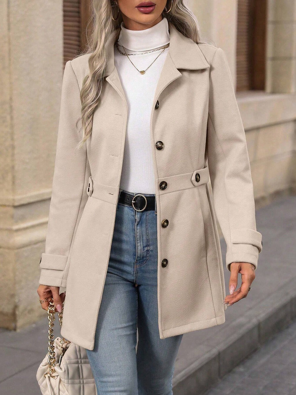 Trenchcoat Dames - Getailleerde, lichtgewicht tussenseizoenjas voor stijlvolle bescherming tegen het weer. - 5