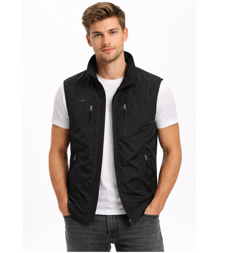 Bodywarmer Heren Rits Opstaande Kraag Outdoor Vest