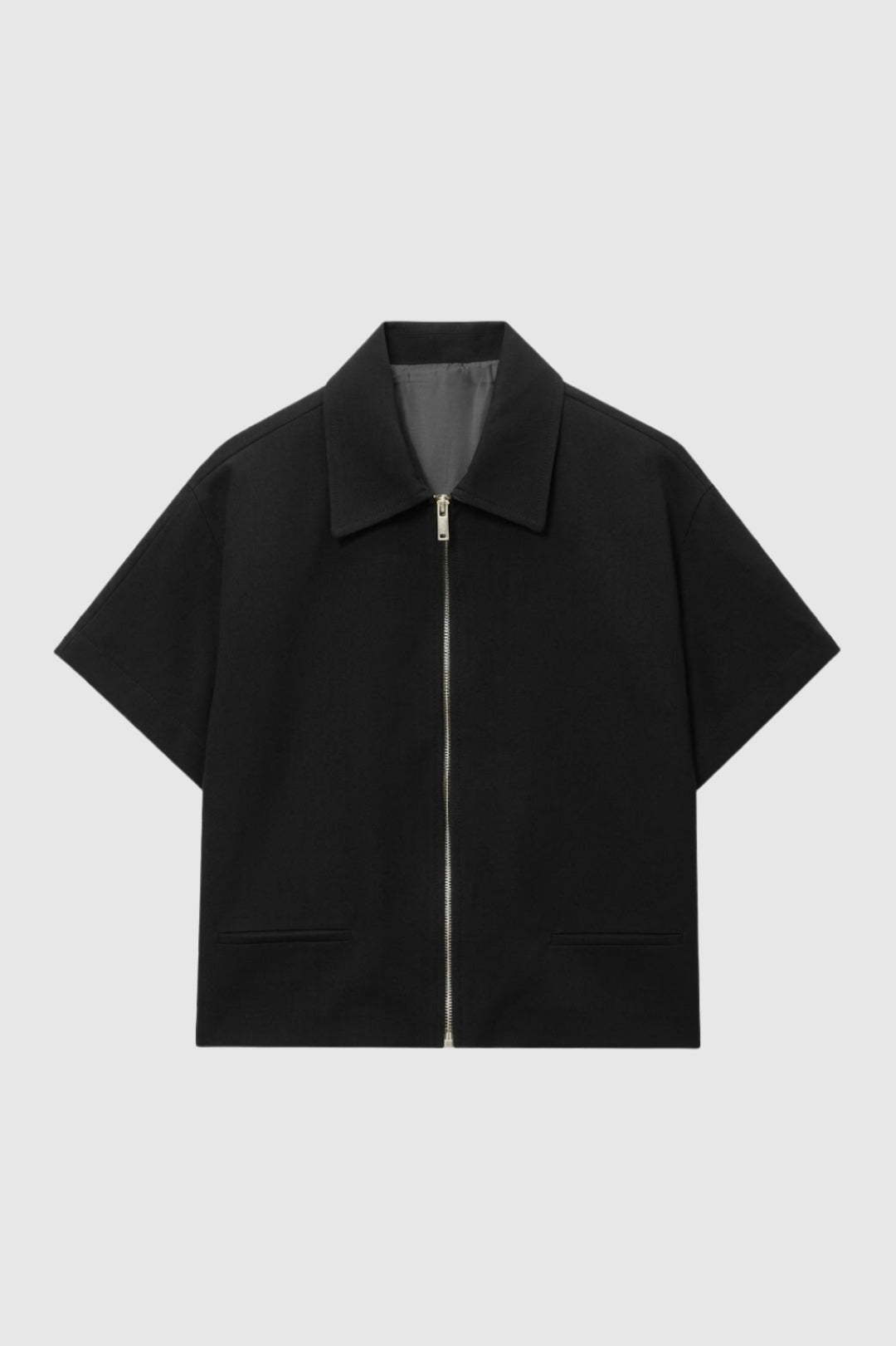 Zwart Damesjasje Kort met Rits, Casual Chic en Getailleerd Design, Perfect voor Elke Gelegenheid. - 2