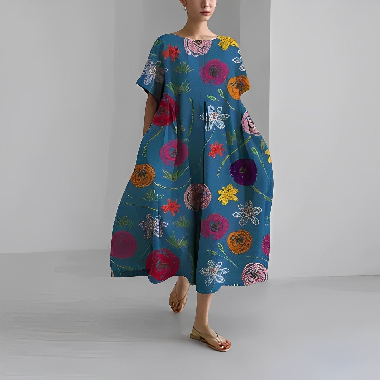 Losvallende Jurk met Print – Luchtige Zomerjurk met Speelse Look