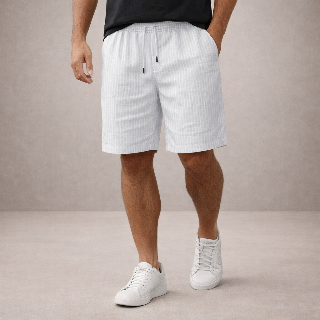 korte broek voor heren van linnen, ademend en regular fit, ideaal voor warme dagen. - 1