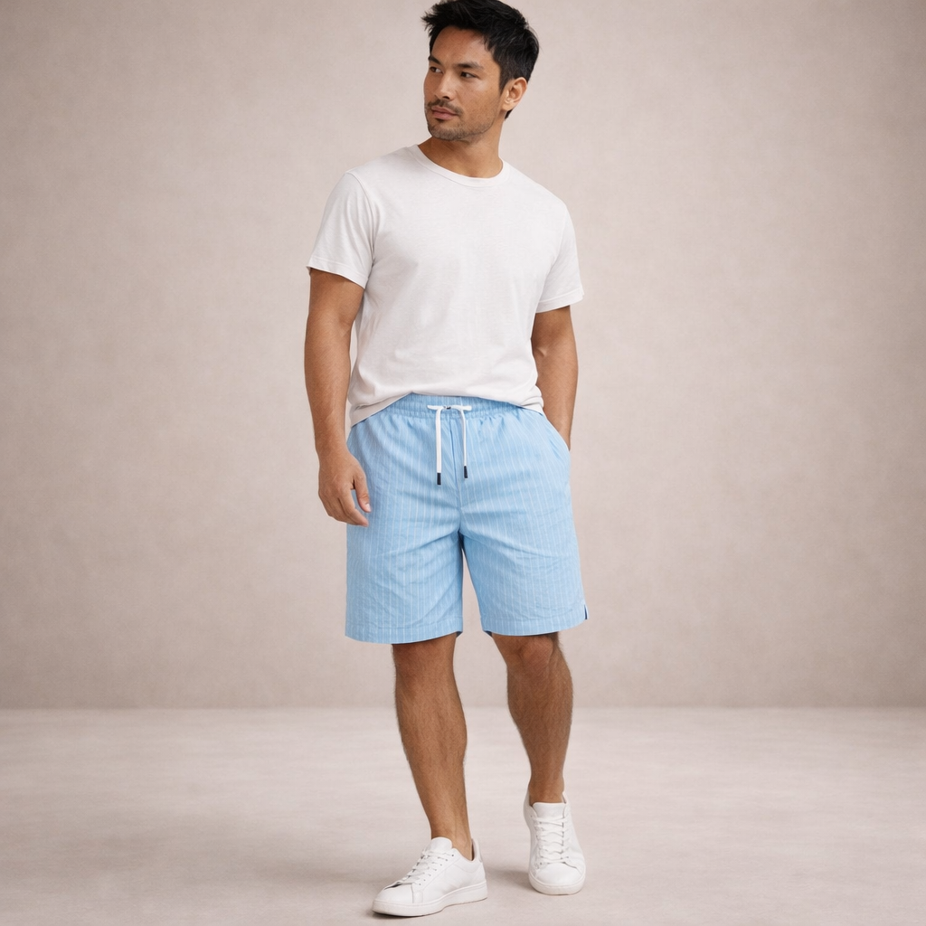 korte broek voor heren van linnen, ademend en regular fit, ideaal voor warme dagen. - 5