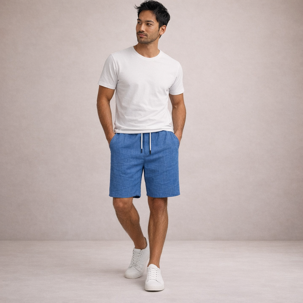 korte broek voor heren van linnen, ademend en regular fit, ideaal voor warme dagen. - 7