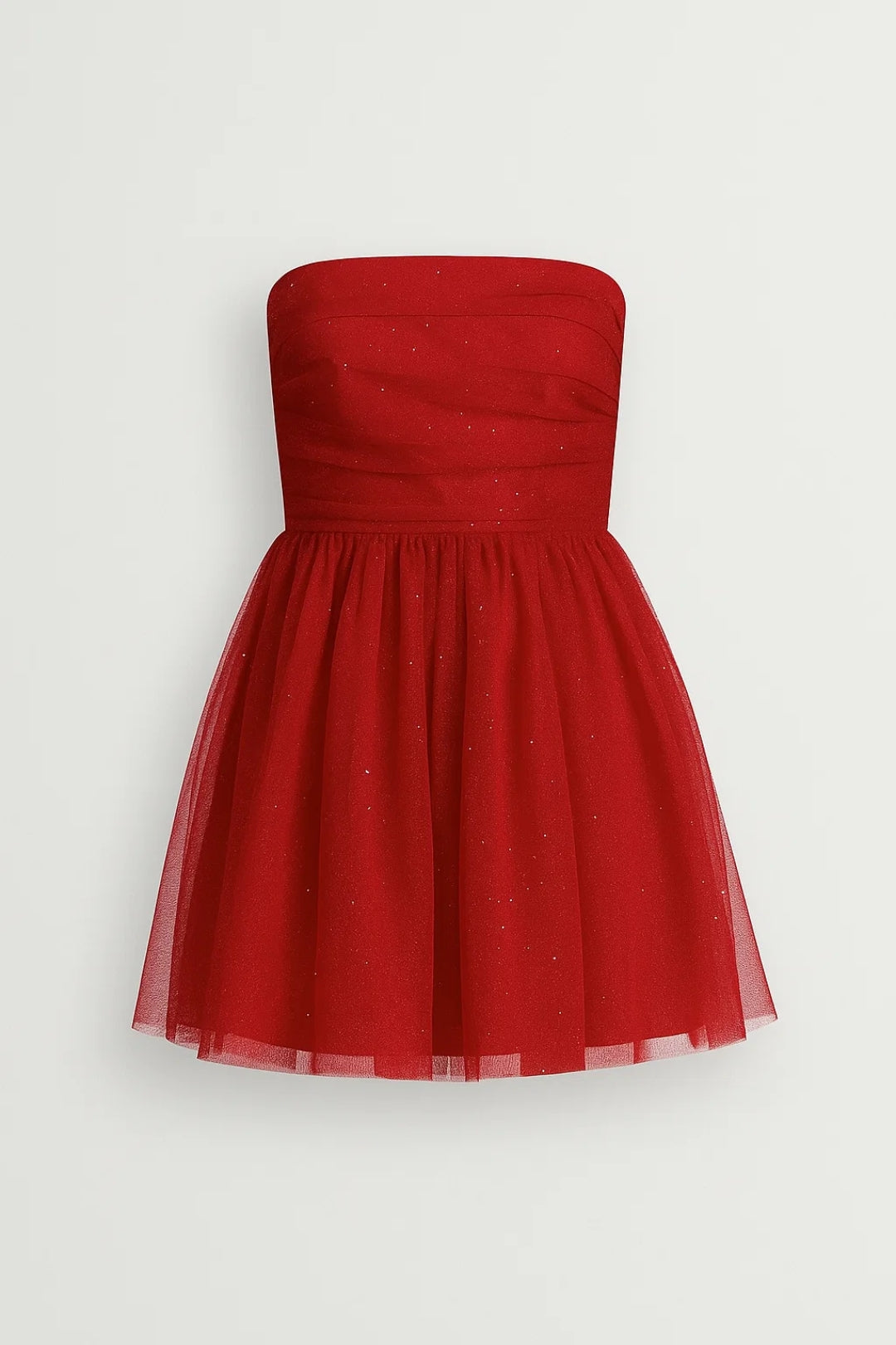 Mini Jurk in strapless design with voluminous tulle, perfect for festive occasions. - 2