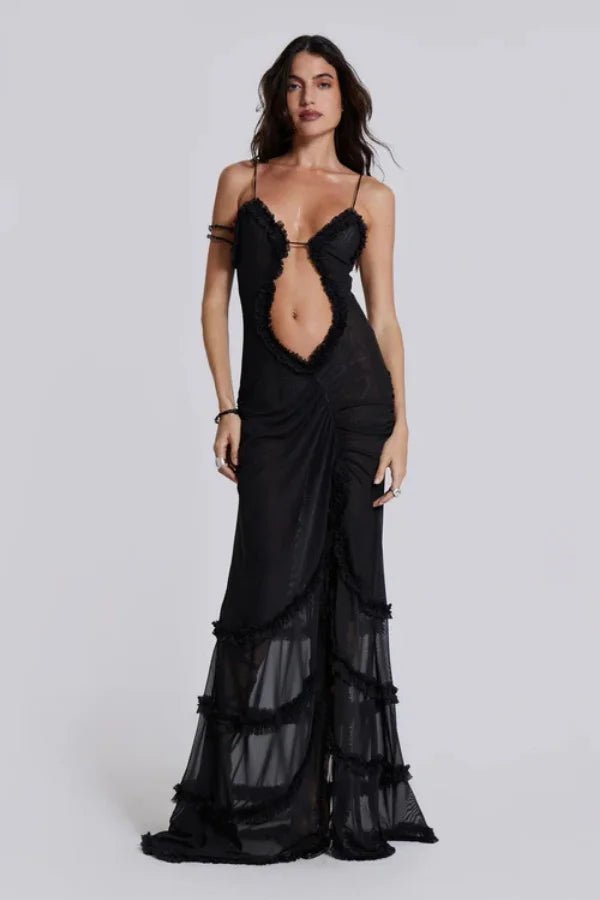 Maxi Jurk voor Dames in zacht mesh, met lange mouwen en een casual elegante uitstraling, perfect voor elke gelegenheid. - 5