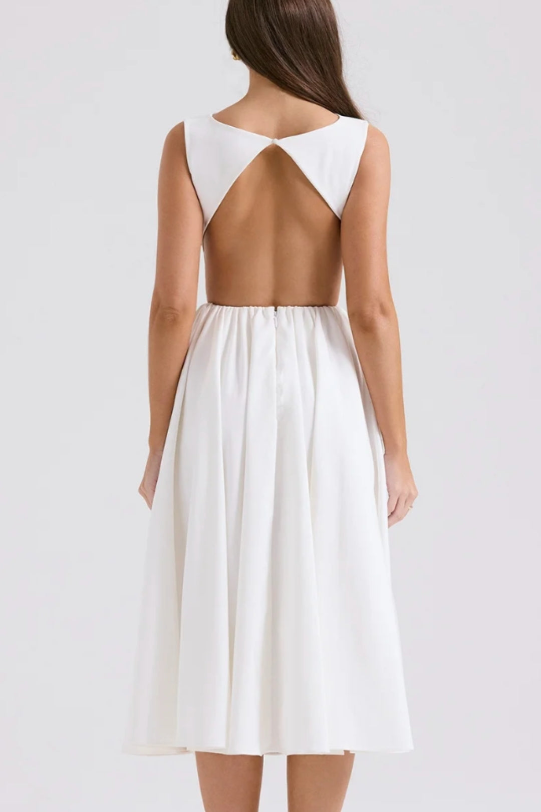 Midi Jurk voor dames, aansluitend ontwerp met open rug, perfecte zomerstijl voor modieuze en comfortabele outfits. - 3