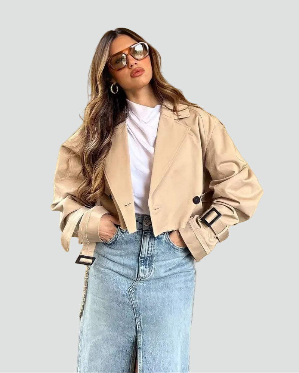 oversized trenchcoat voor dames met reverskraag in een stijlvolle design, perfect voor elke gelegenheid. - 2