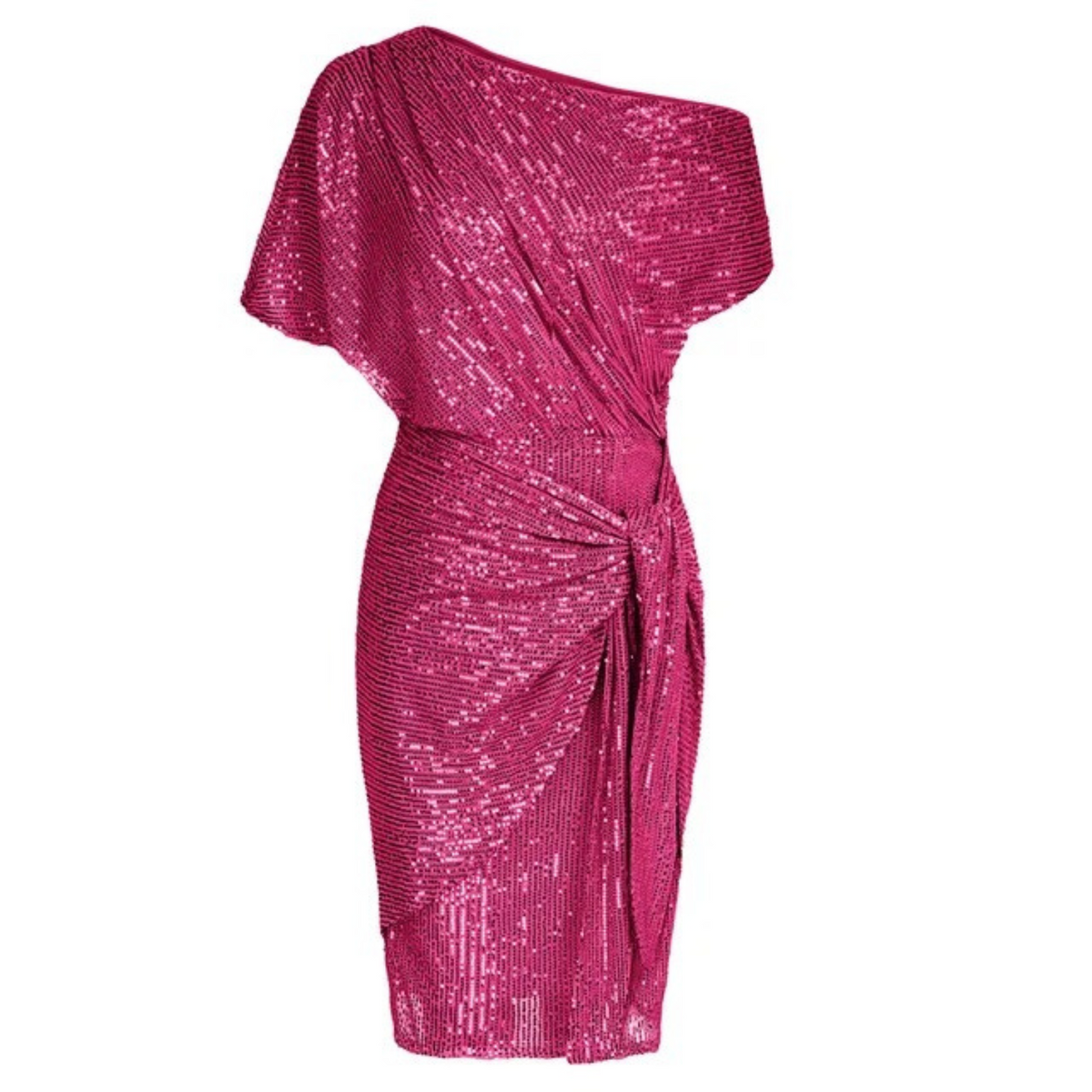 Cocktailjurk voor dames met glitter, één schouder en taille strik, perfect voor feestelijke gelegenheden. - 7