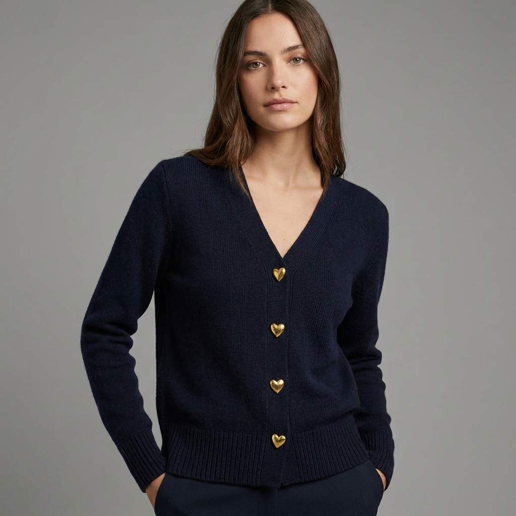 Dames Vest in Vintage Zwart, featuring a regular fit, V-neck design, and stylish button closure. - 2