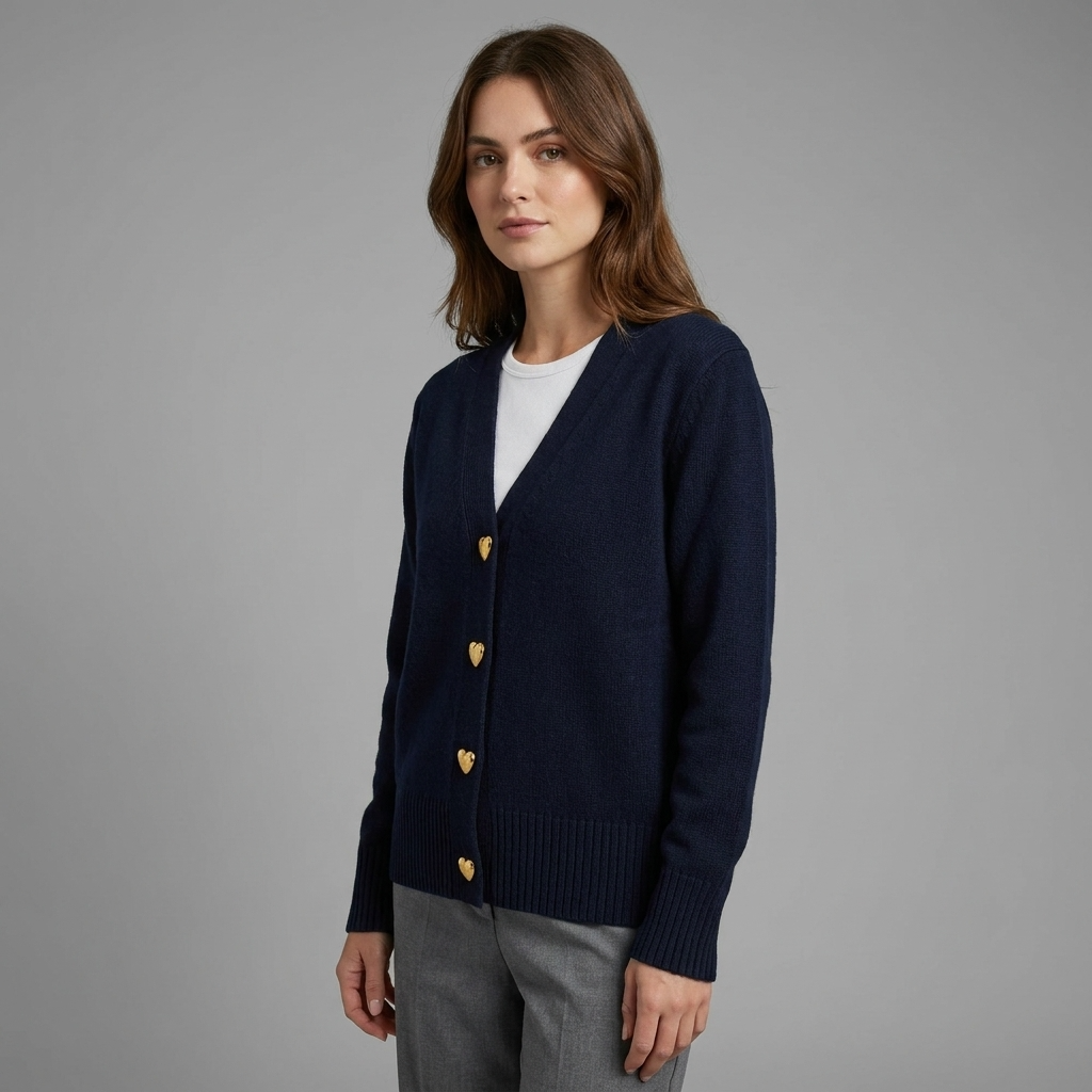 Dames Vest in Vintage Zwart, featuring a regular fit, V-neck design, and stylish button closure. - 3