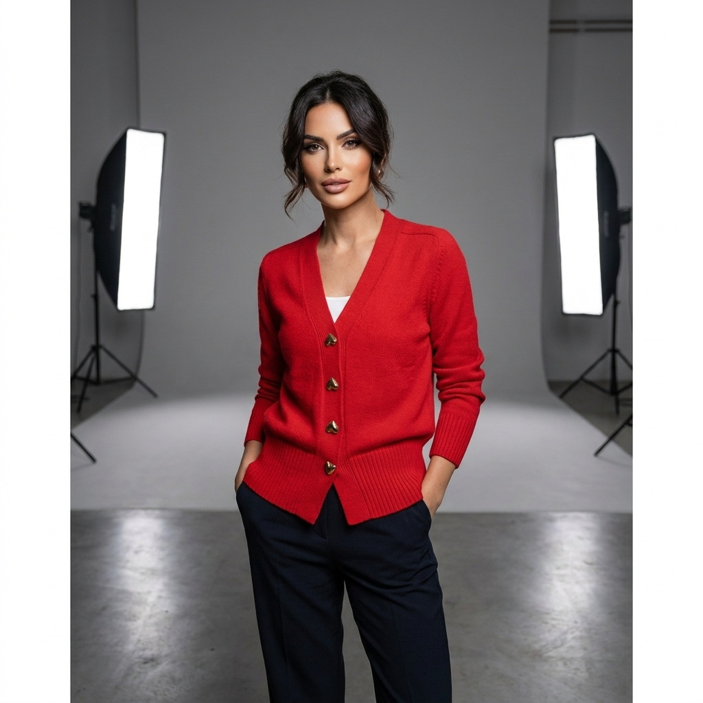 Dames Vest in Vintage Zwart, featuring a regular fit, V-neck design, and stylish button closure. - 8