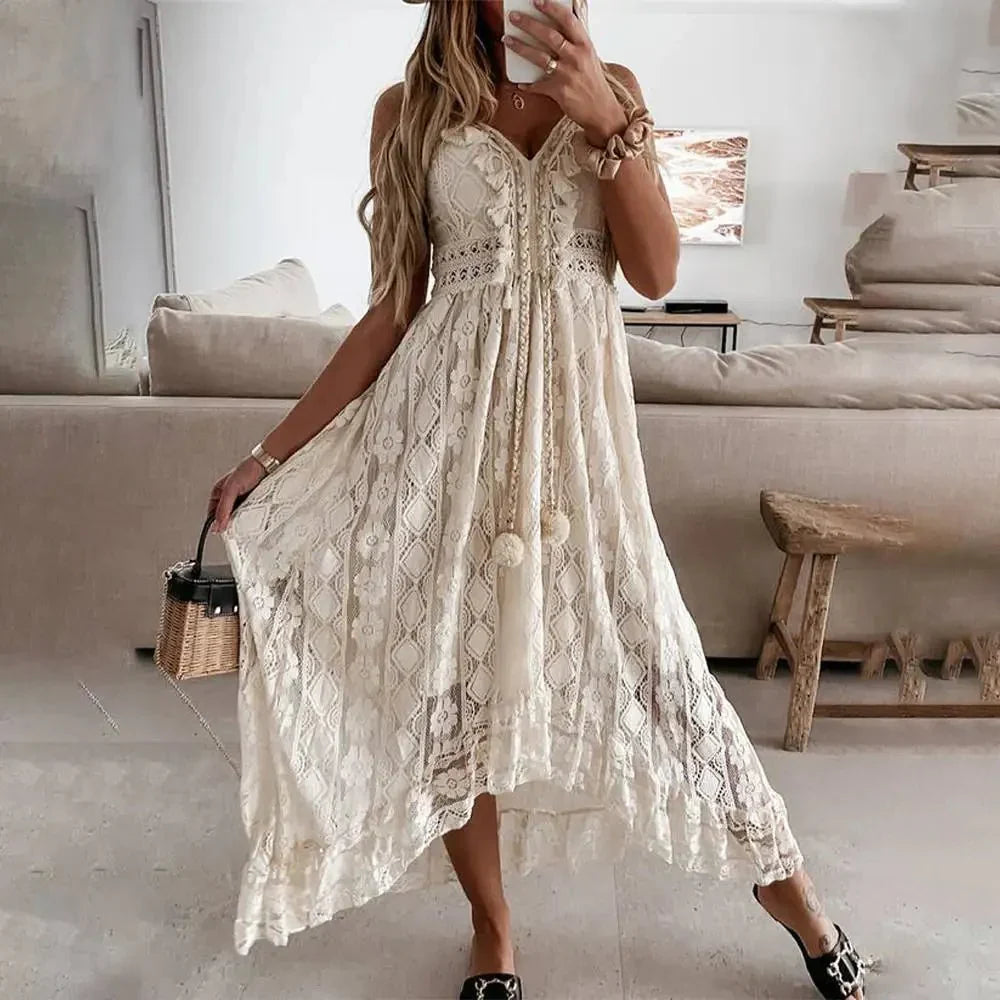 Boho Kantjurk – Romantische Boho Jurk met Kanten Details