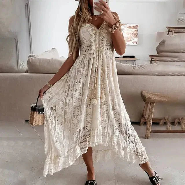 Boho Kantjurk – Romantische Boho Jurk met Kanten Details