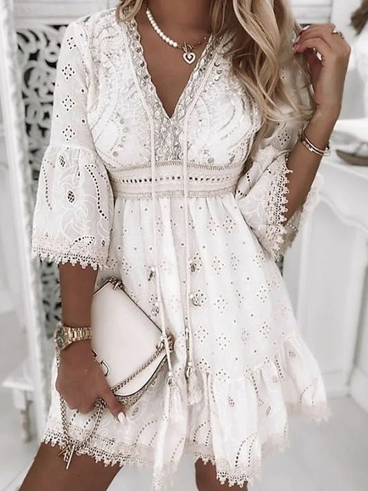 Boho Mini Jurk – Licht & Speels voor Zomerse Dagen
