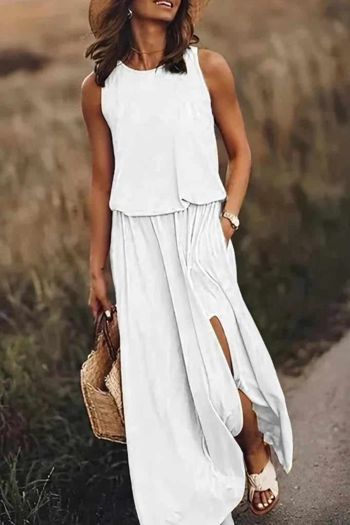 Maxi Jurk met Split – Elegant & Comfortabel