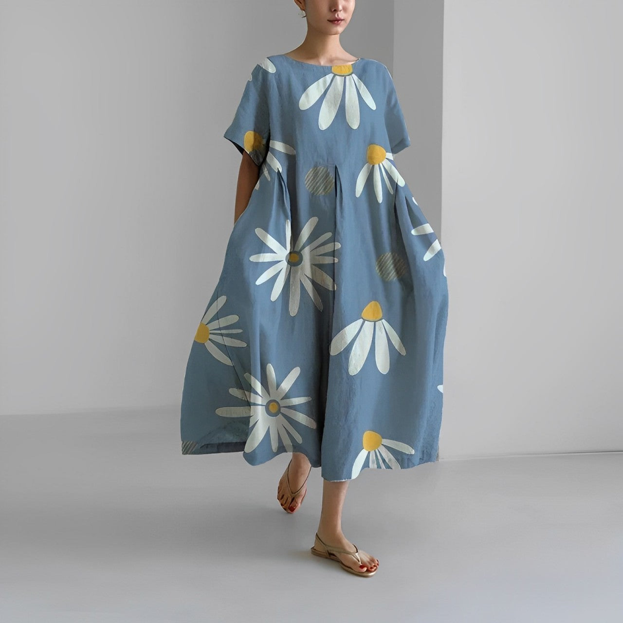 Losvallende Jurk met Print – Luchtige Zomerjurk met Speelse Look