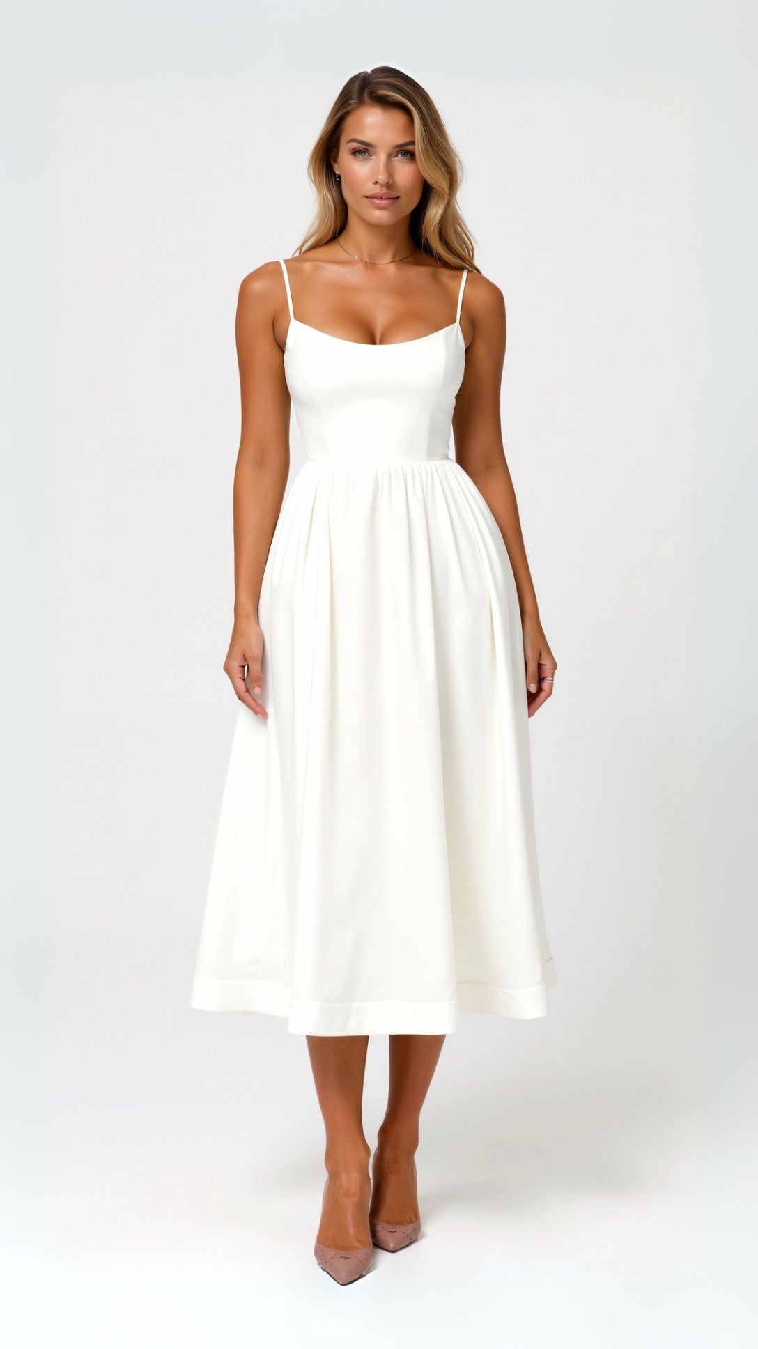 Midi Jurk – Elegante & Luchtige Zomerjurk voor Vrouwen met Vloeiende Pasvorm