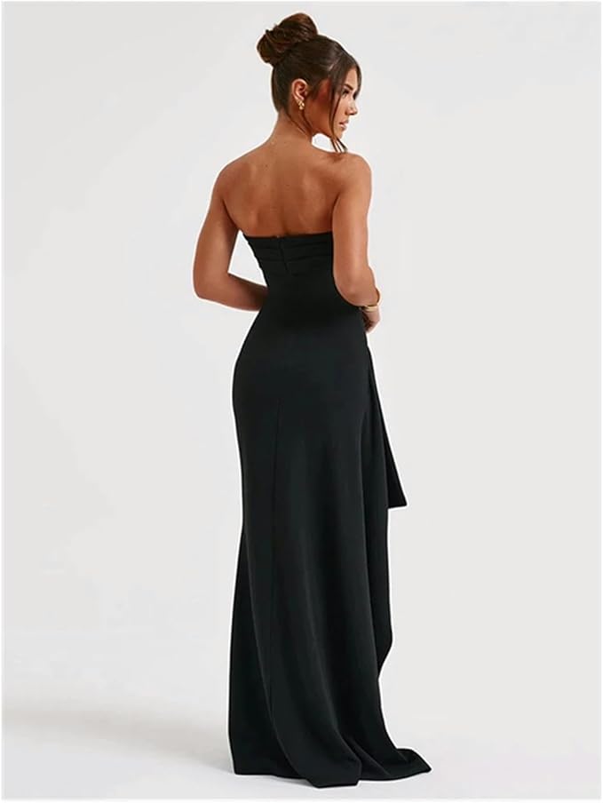 Tube-Top Avondjurk met Dijbeen Split