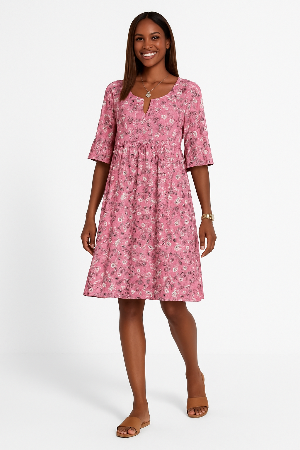 Elegante Bloemenjurk – Vrouwelijke Zomerjurk met Bloemenprint voor Elke Gelegenheid