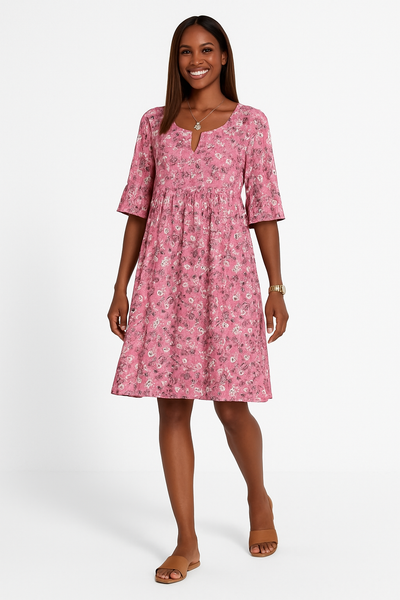 Elegante Bloemenjurk – Vrouwelijke Zomerjurk met Bloemenprint voor Elke Gelegenheid
