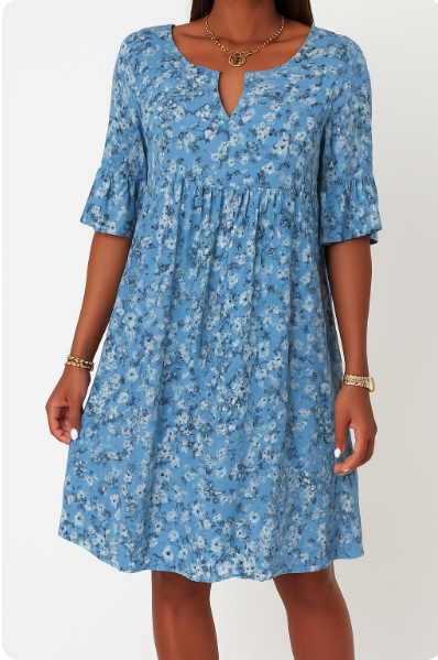 Elegante Bloemenjurk – Vrouwelijke Zomerjurk met Bloemenprint voor Elke Gelegenheid