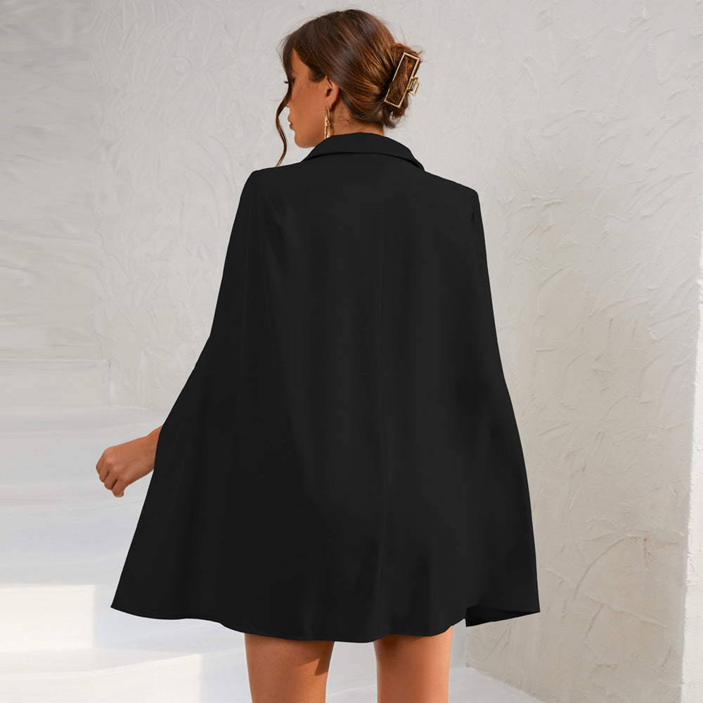 Brenna Blazerjurk voor dames, double-breasted ontwerp met cape en tailleriem, stijlvolle en trendy uitstraling. - 5