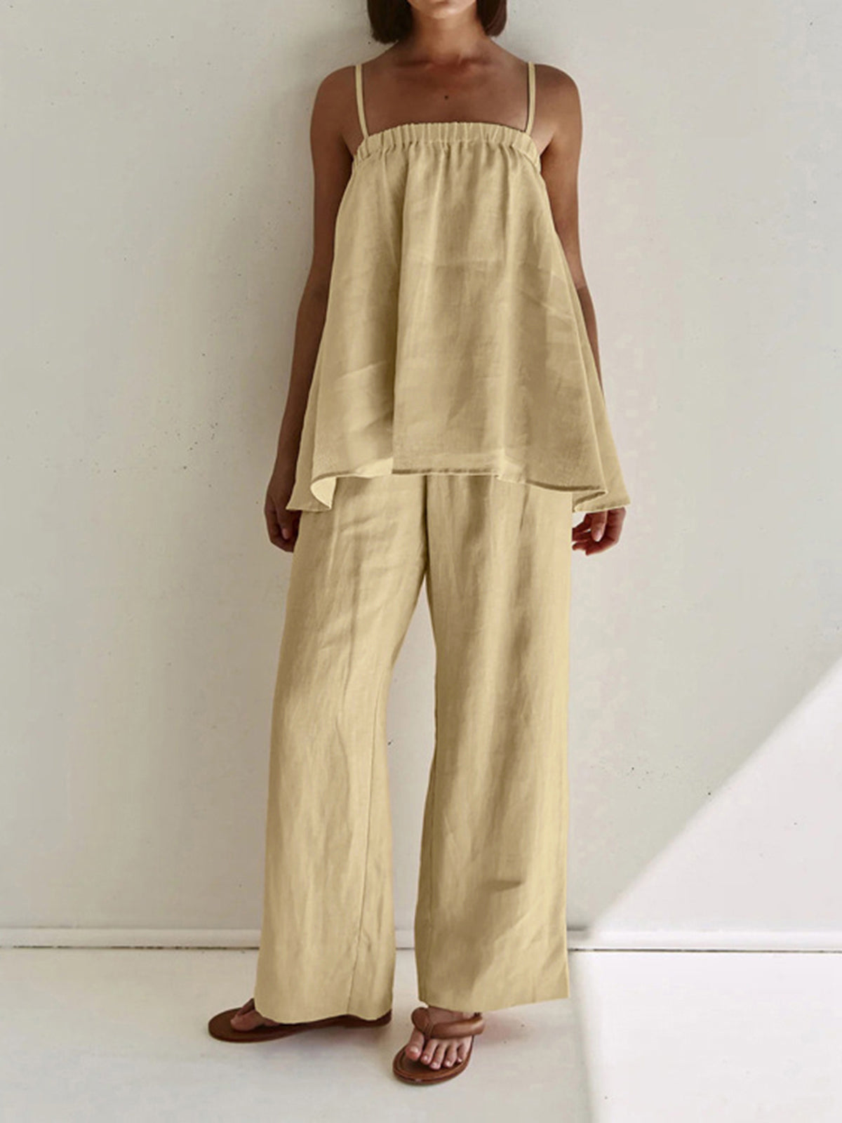Celia Dames Broek met dunne stof en elastische taille, perfect voor comfort en stijl in elke gelegenheid. - 1
