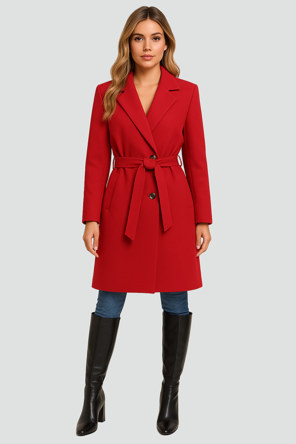 Diana Dames Jas voor de winter, gevoerd A-lijn model met dubbele knopen, elegant en warm, perfect voor koude dagen. - 1