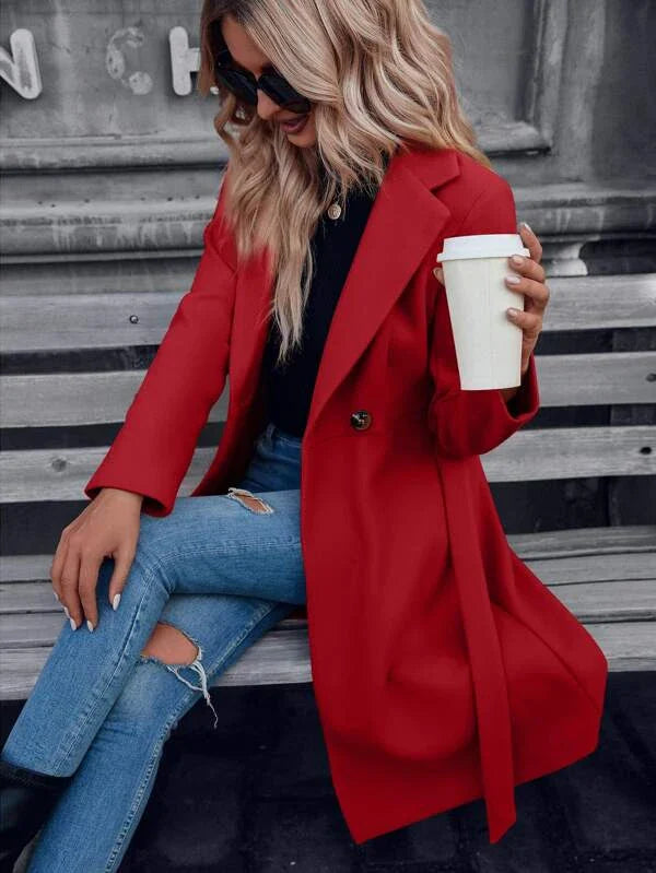 Diana Dames Jas voor de winter, gevoerd A-lijn model met dubbele knopen, elegant en warm, perfect voor koude dagen. - 8