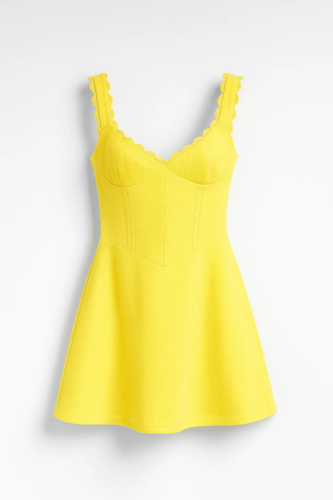Mini Jurk Dames in geel met V-hals, elegante zomerjurk perfect voor elke gelegenheid. - 1