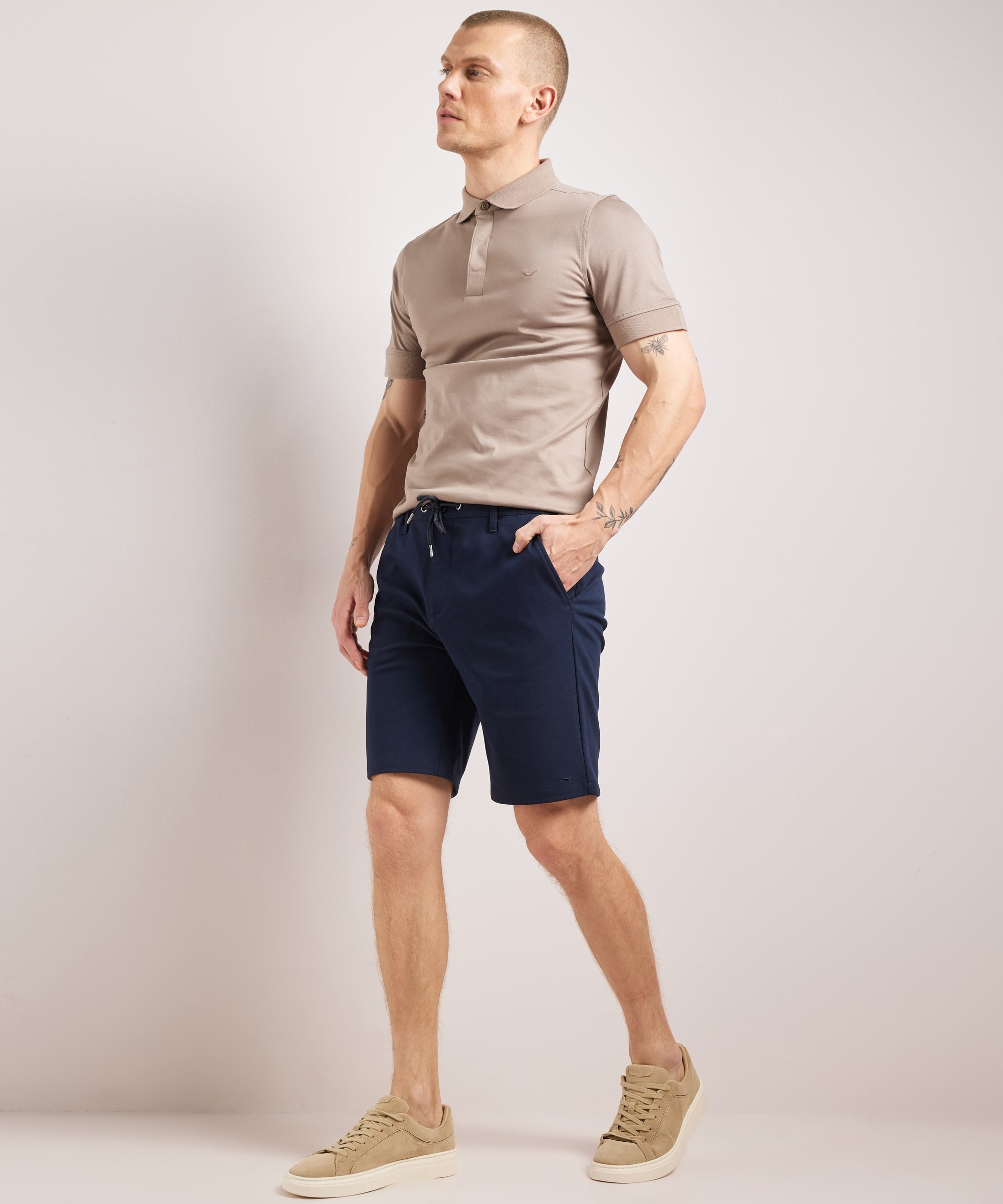 Hugo Korte Broek met elastische taille, gemaakt van piqué stof in een regular fit stijl, ideaal voor casual en comfortabele outfits. - 6