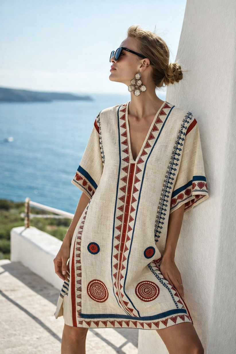 zomerjurk voor dames met luchtige losse pasvorm en korte lengte, ideaal voor warme dagen en casual uitjes. - 1