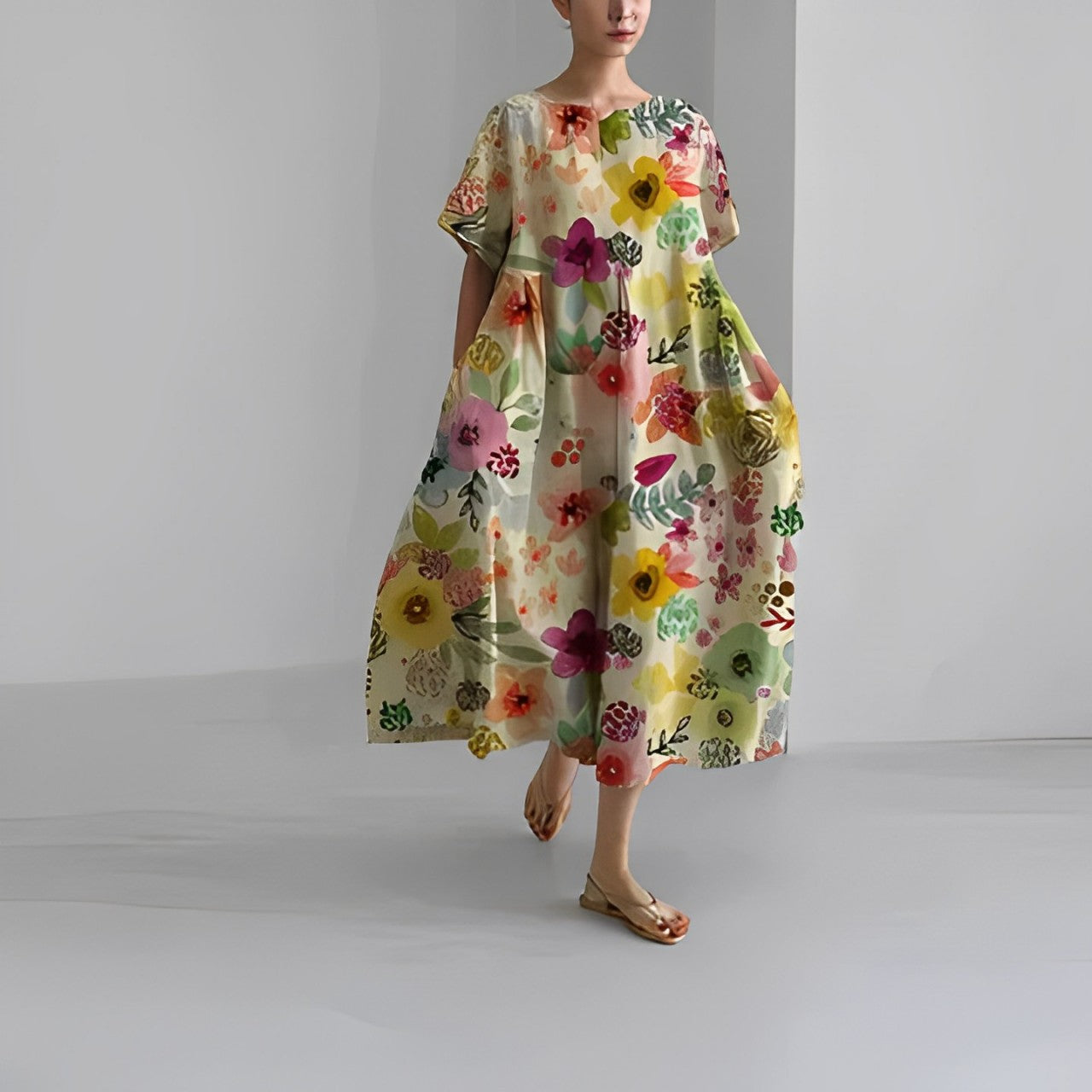 Losvallende Jurk met Print – Luchtige Zomerjurk met Speelse Look