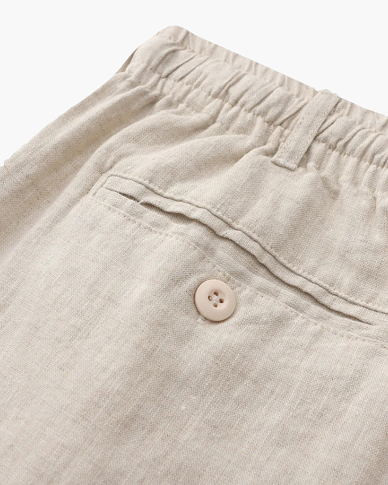 Linnen Shorts in a 100% linen fabric featuring a straight fit, perfect for summer styling and comfort. - 8