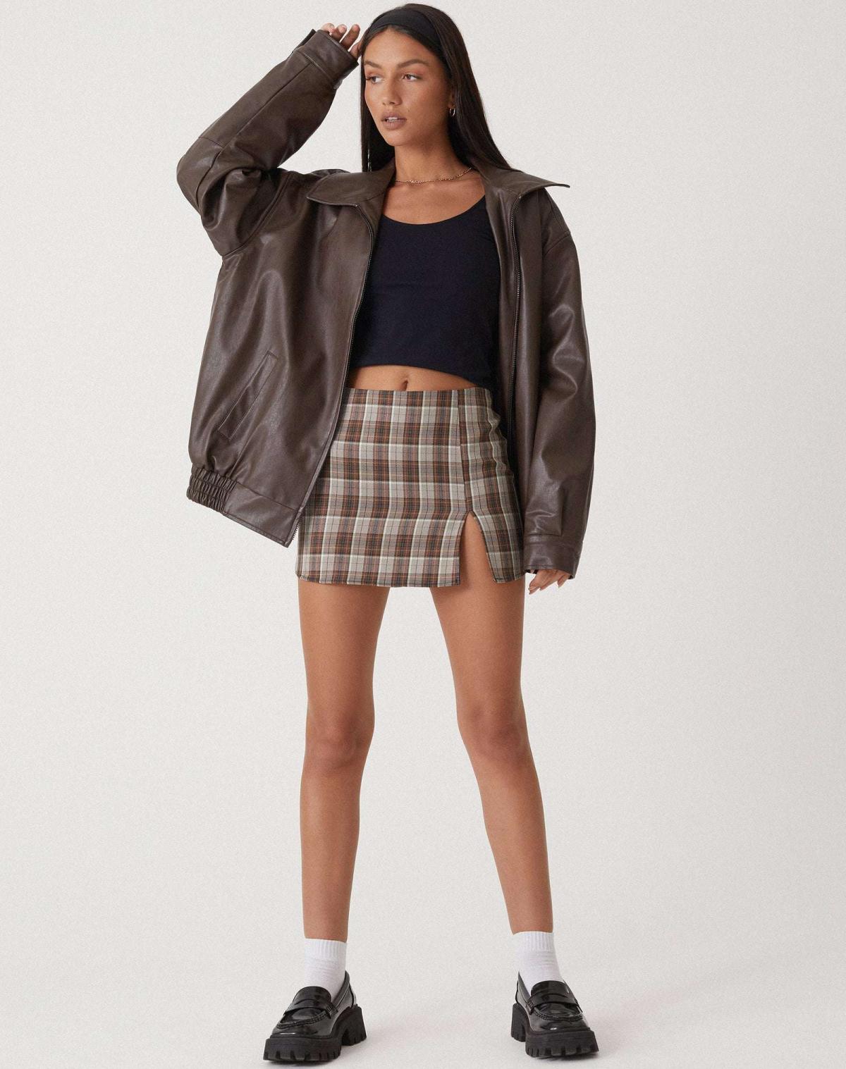 Oversized Bomberjack voor dames in leren-look, casual stijl met trendy ontwerp en comfortabele pasvorm. - 2