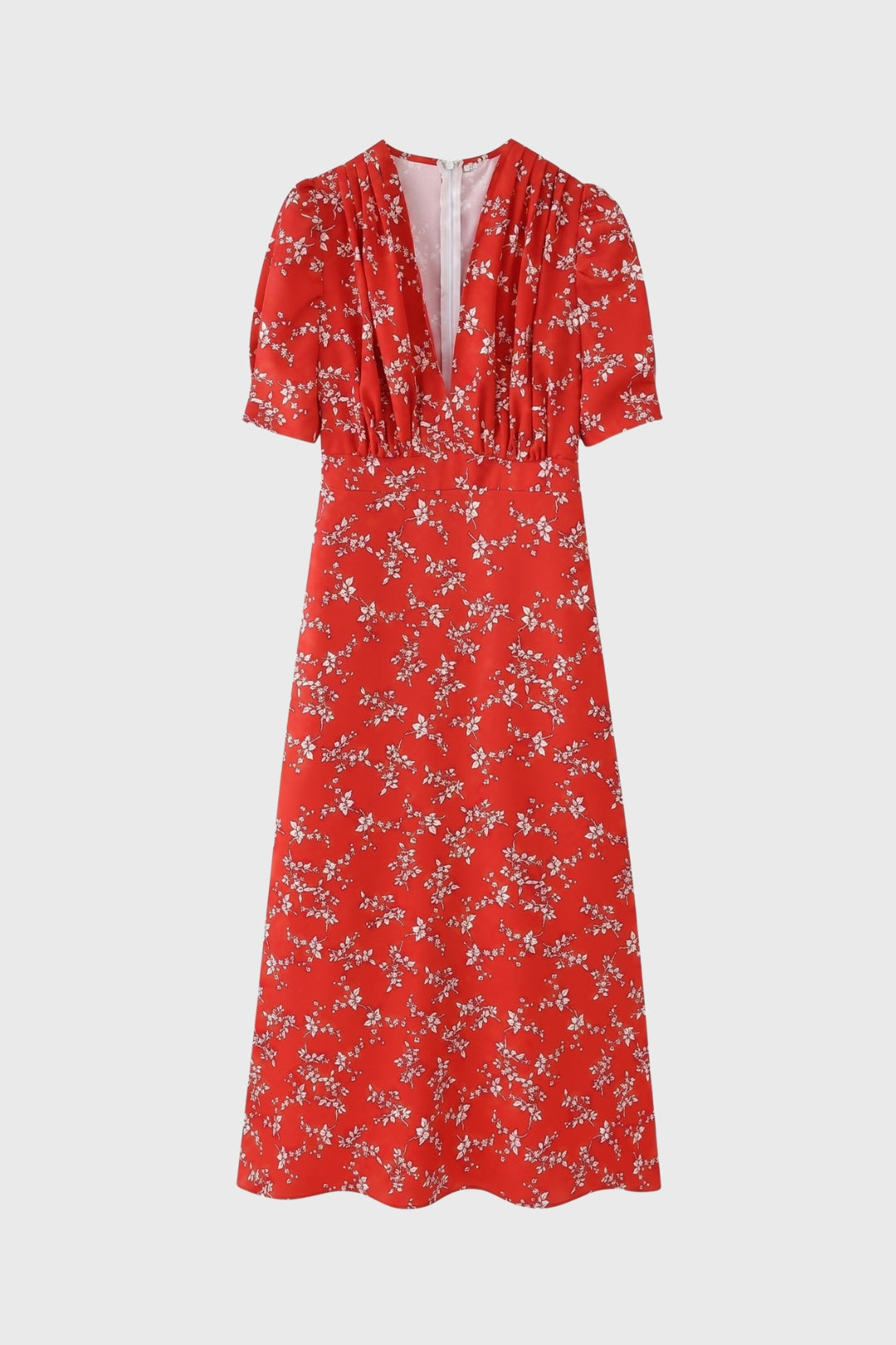 Midi Jurk met bloemenprint, V-hals en getailleerd ontwerp voor een elegante look. - 3