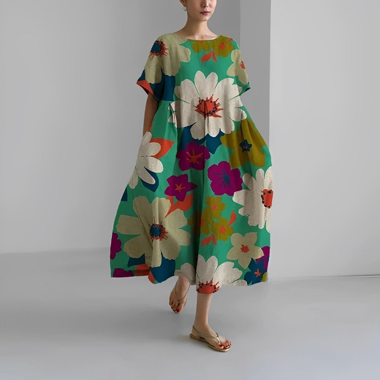 Losvallende Jurk met Print – Luchtige Zomerjurk met Speelse Look