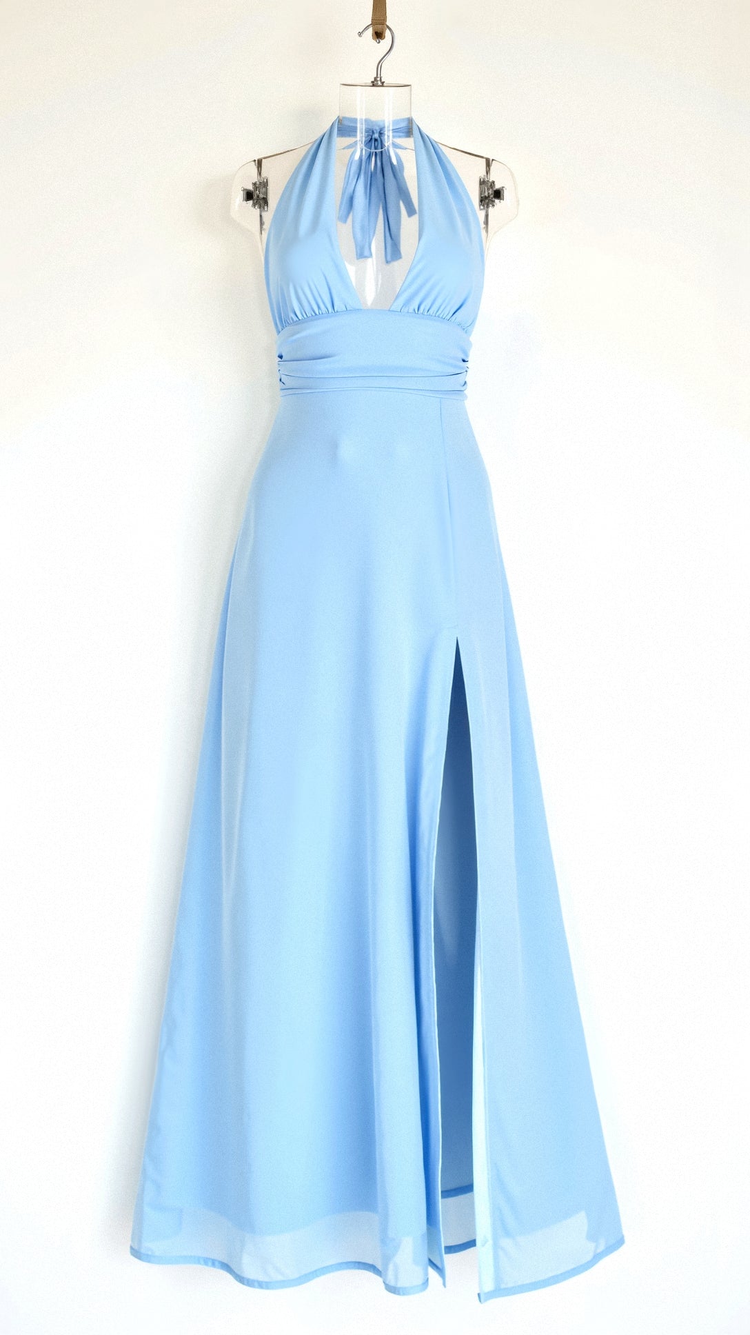 Maxi Jurk met Halterhals – Elegant Avondjurk met Hoge Split