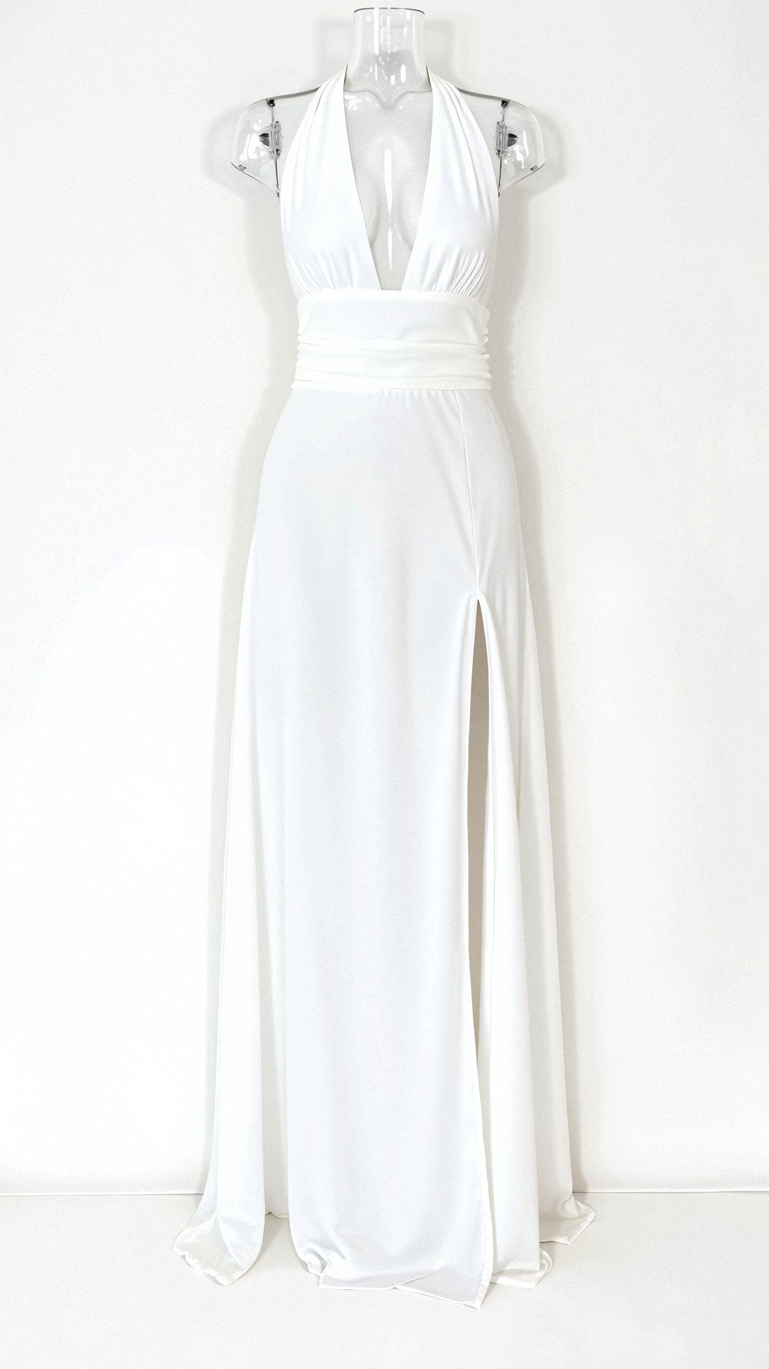 Maxi Jurk met Halterhals – Elegant Avondjurk met Hoge Split