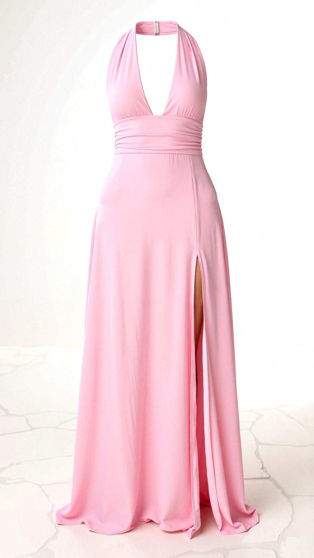 Maxi Jurk met Halterhals – Elegant Avondjurk met Hoge Split