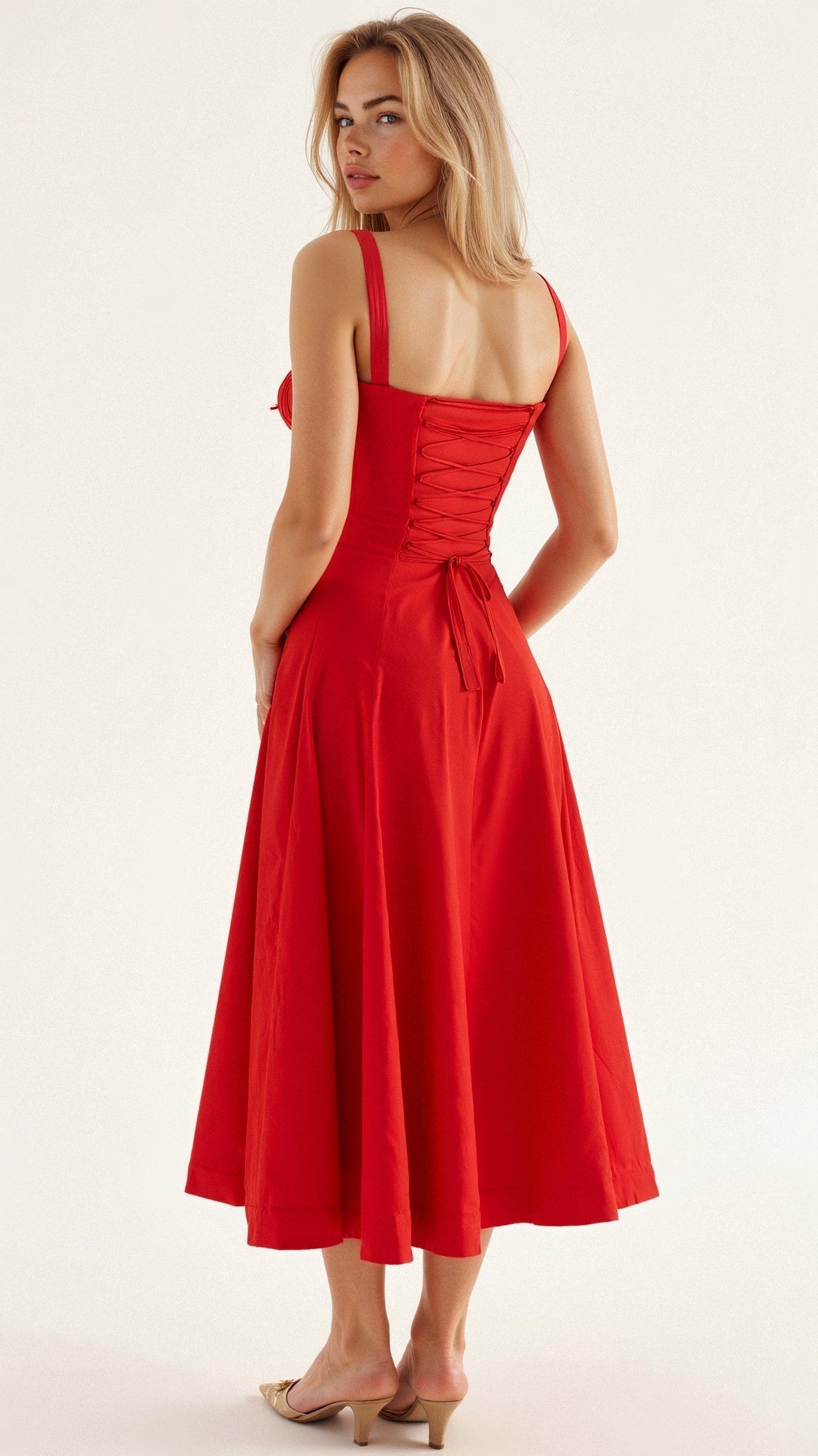 Elara – Midi jurk met korset – elegante pasvorm voor feestelijke looks