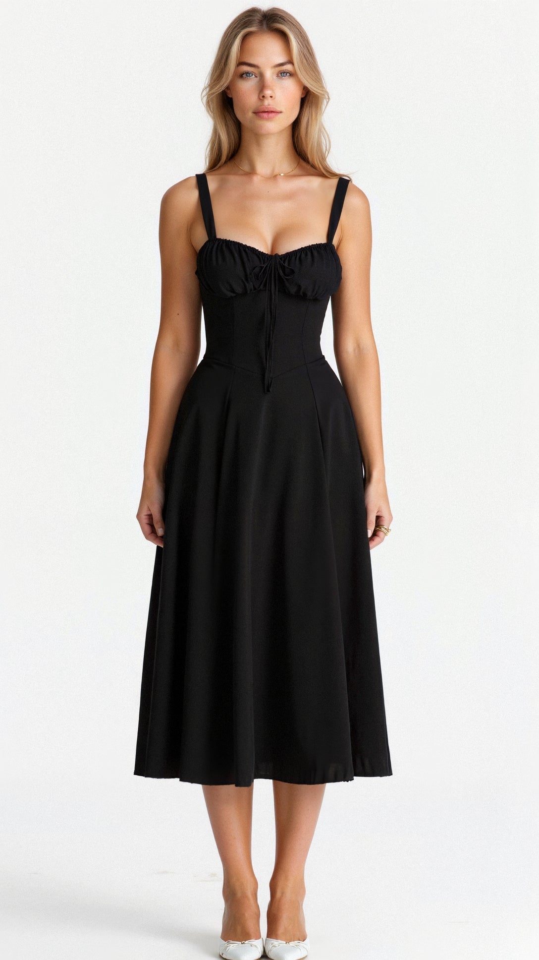 Elara – Midi jurk met korset – elegante pasvorm voor feestelijke looks