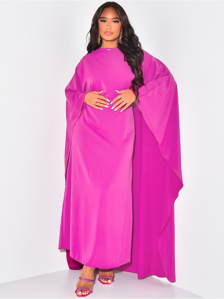 Cape Maxi Jurk – Elegante Damesjurk met Cape-Effect
