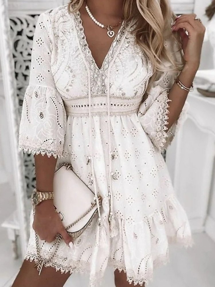 Boho Mini Jurk – Licht & Speels voor Zomerse Dagen