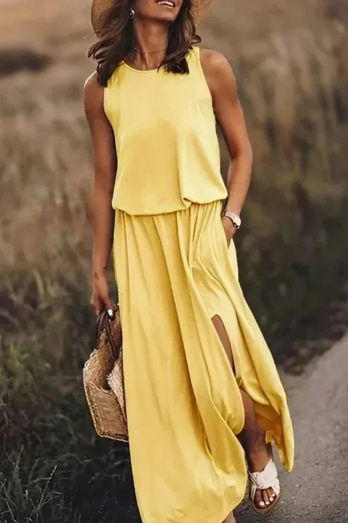 Maxi Jurk met Split – Elegant & Comfortabel