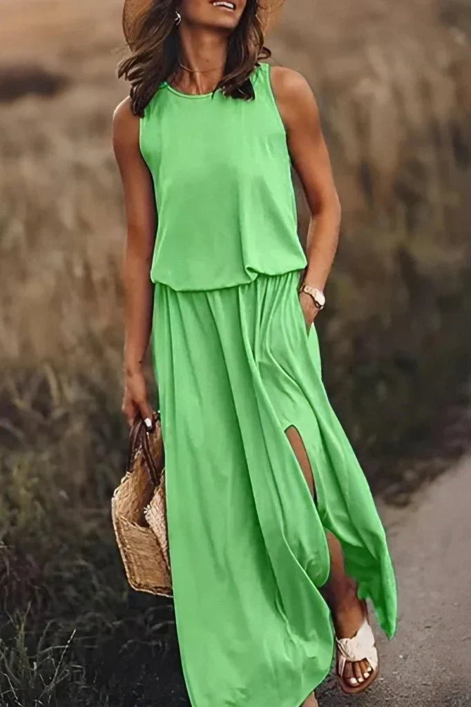 Maxi Jurk met Split – Elegant & Comfortabel